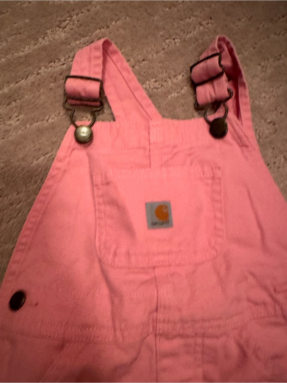 Carhartt Kids Pink Bib Overalls with Metal Adjustable Straps